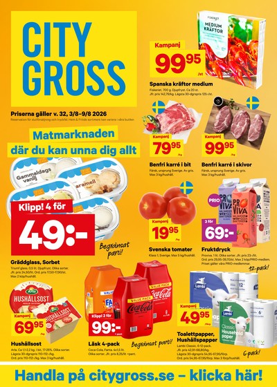 City Gross reklamblad i vecka 32 sida 1