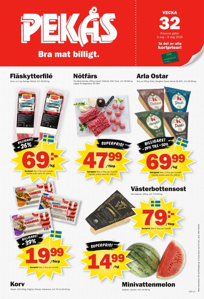 Pekås reklamblad i vecka 32 sida 1