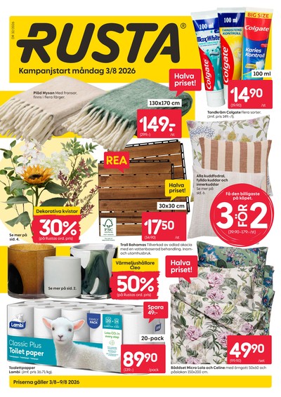 Rusta reklamblad i vecka 32 sida 1