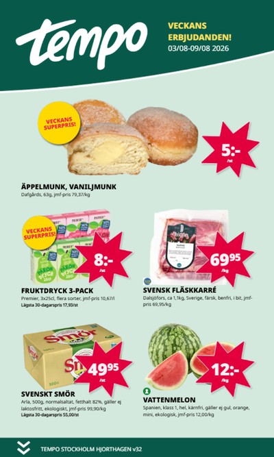 Tempo reklamblad i vecka 32 sida 1