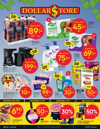Dollarstore reklamblad i vecka 33 sida 1