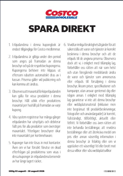 Costco reklamblad i vecka 33 sida 16