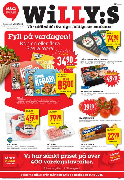 WILLY:S reklamblad i vecka 33 sida 1