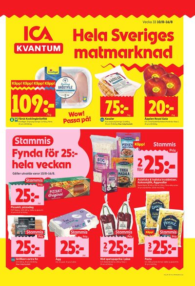 ICA Kvantum reklamblad i vecka 33 sida 1