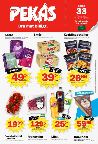 Pekås reklamblad i vecka 33 sida 1