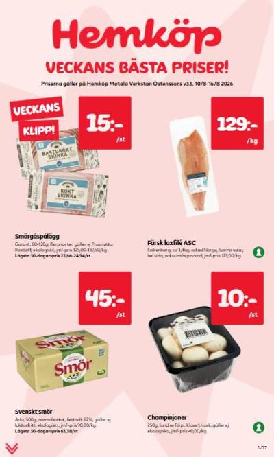 Östenssons reklamblad i vecka 33 sida 1