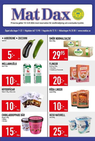 MatDax reklamblad i vecka 33 sida 1