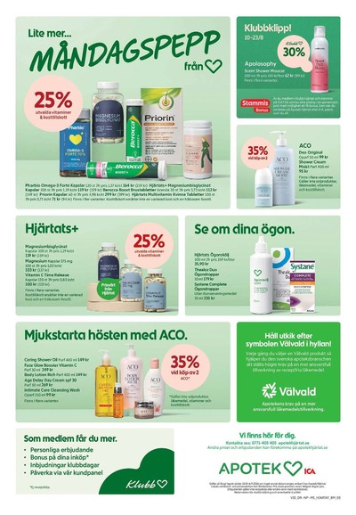 Apotek Hjärtat reklamblad i vecka 34 sida 1