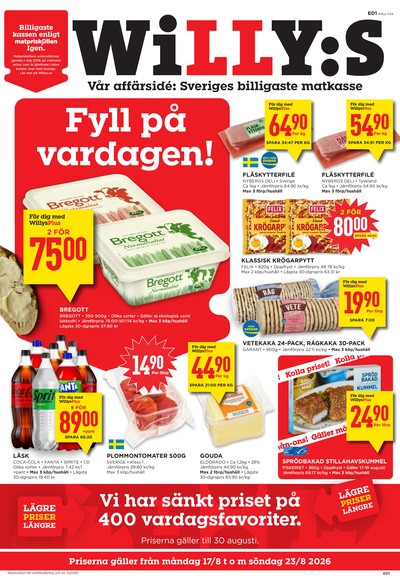 WILLY:S reklamblad i vecka 34 sida 1