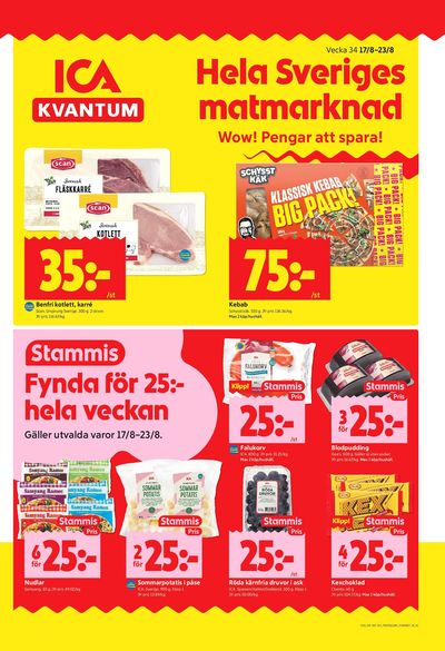 ICA Kvantum reklamblad i vecka 34 sida 1