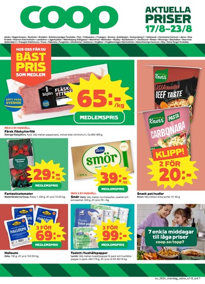 Coop reklamblad i vecka 34 sida 1