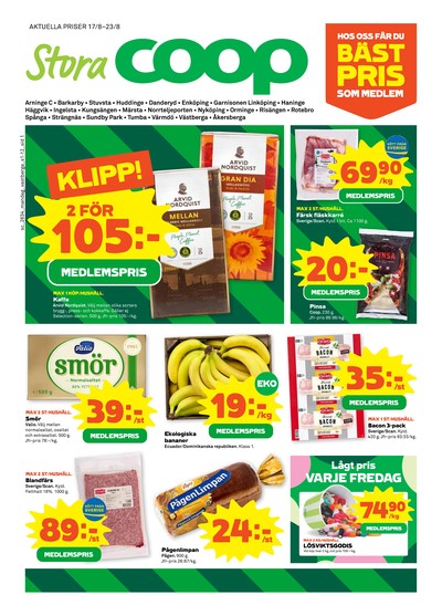 Stora Coop reklamblad i vecka 34 sida 1