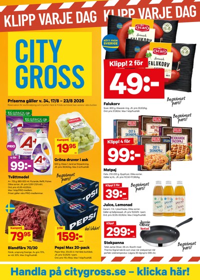 City Gross reklamblad i vecka 34 sida 1