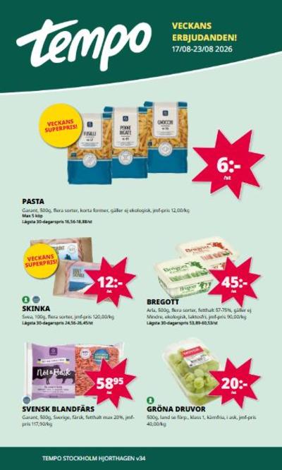 Tempo reklamblad i vecka 34 sida 1