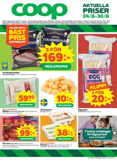 Coop reklamblad i vecka 35 sida 1
