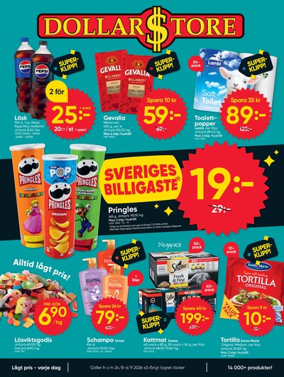 Dollarstore reklamblad i vecka 35 sida 1