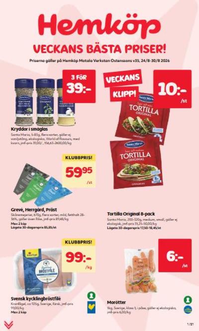 Hemköp reklamblad i vecka 35 sida 1