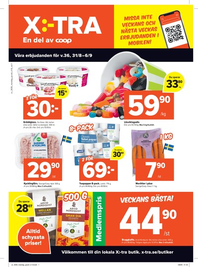 X:-tra reklamblad i vecka 36 sida 1