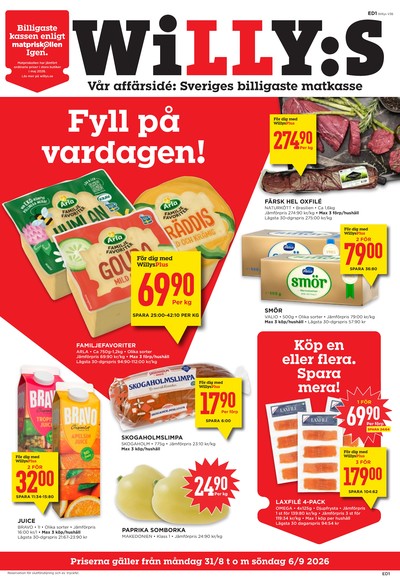 WILLY:S reklamblad i vecka 36 sida 1