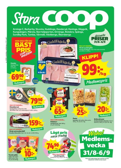 Stora Coop reklamblad i vecka 36 sida 1
