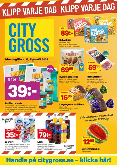 City Gross reklamblad i vecka 36 sida 1