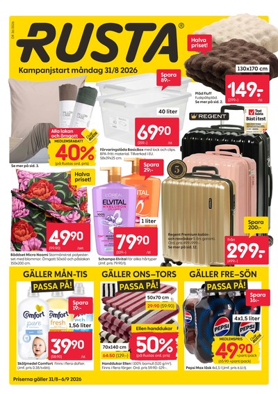 Rusta reklamblad i vecka 36 sida 1
