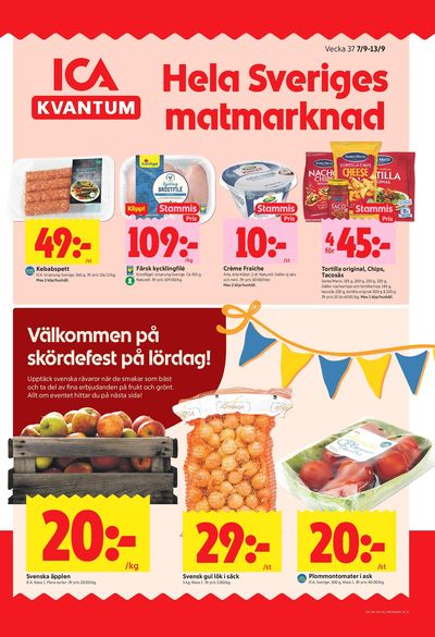 ICA Kvantum reklamblad i vecka 37 sida 1