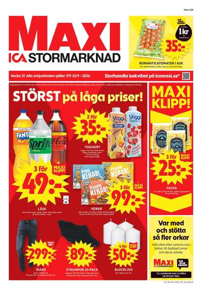 ICA Maxi reklamblad i vecka 37 sida 1