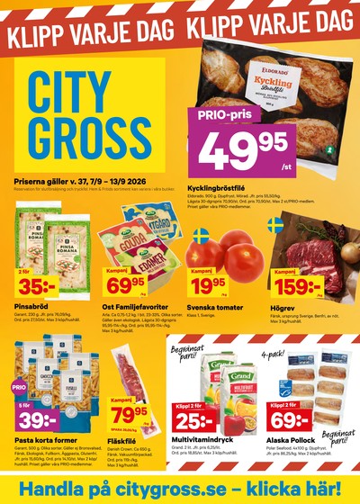City Gross reklamblad i vecka 37 sida 1