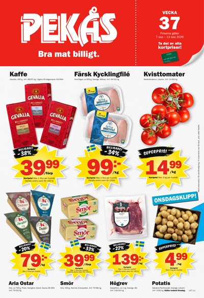 Pekås reklamblad i vecka 37 sida 1