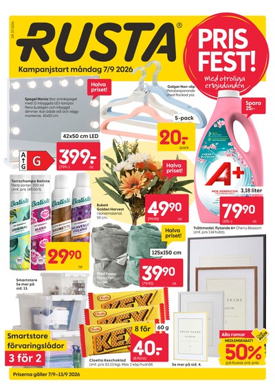 Rusta reklamblad i vecka 37 sida 1