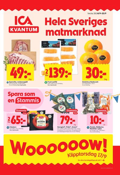 ICA Kvantum reklamblad i vecka 38 sida 1