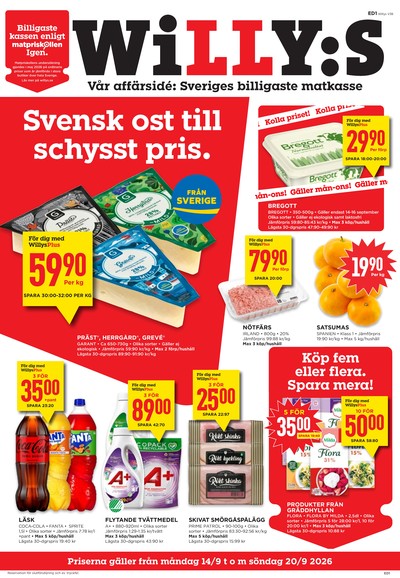 WILLY:S reklamblad i vecka 38 sida 1