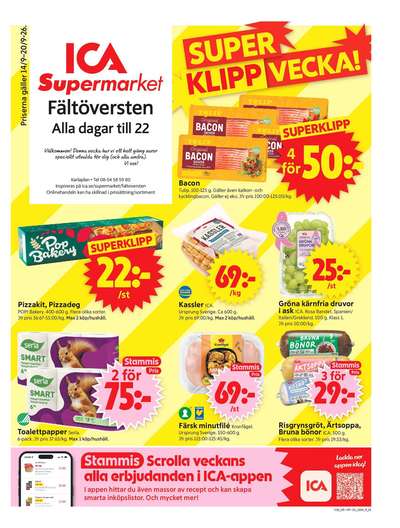 ICA Supermarket reklamblad i vecka 38 sida 1