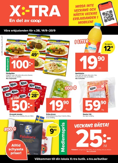X:-tra reklamblad i vecka 38 sida 1