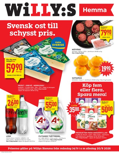 WILLY:S hemma reklamblad i vecka 38 sida 1