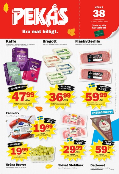 Pekås reklamblad i vecka 38 sida 1