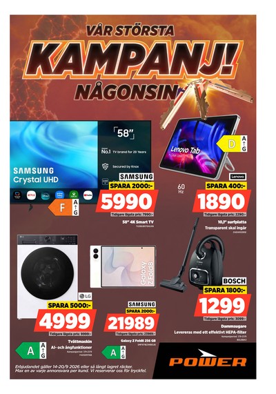 Power reklamblad i vecka 38 sida 1