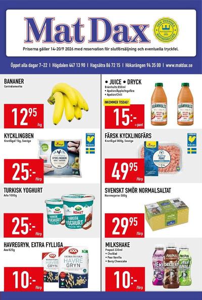 MatDax reklamblad i vecka 38 sida 1