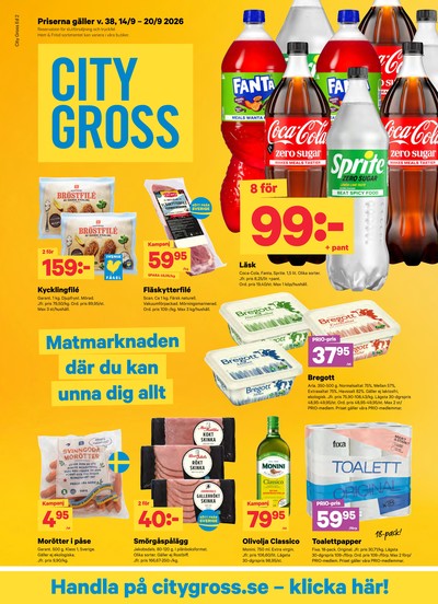 City Gross reklamblad i vecka 38 sida 1