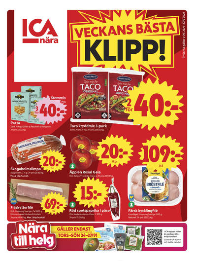 ICA Nära reklamblad i vecka 39 sida 1