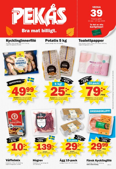 Pekås reklamblad i vecka 39 sida 1