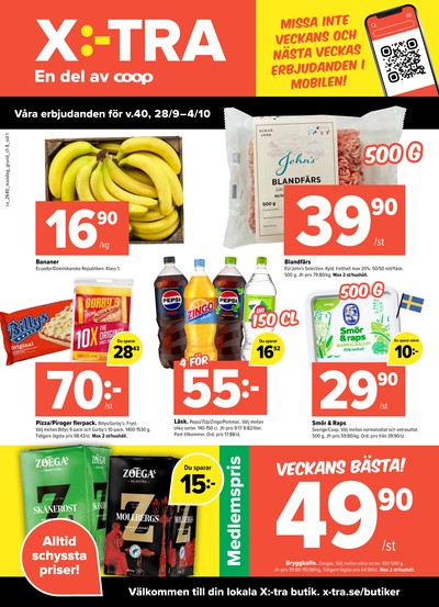 X:-tra reklamblad i vecka 40 sida 1