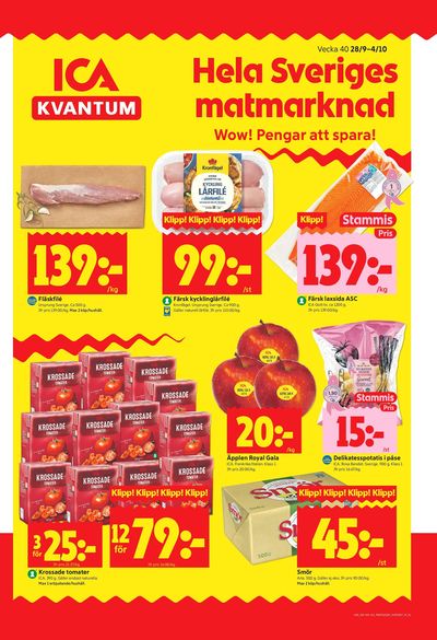 ICA Kvantum reklamblad i vecka 40 sida 1