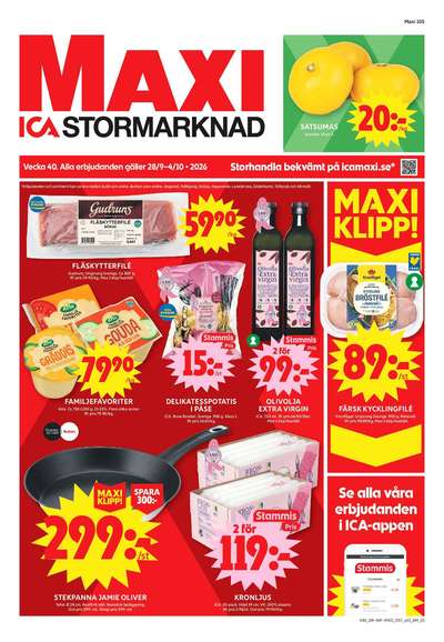 ICA Maxi reklamblad i vecka 40 sida 1