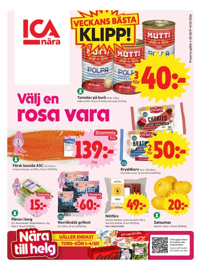 ICA Nära reklamblad i vecka 40 sida 1