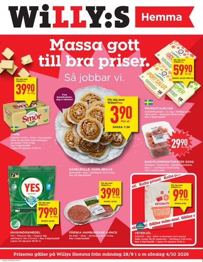 WILLY:S hemma reklamblad i vecka 40 sida 1