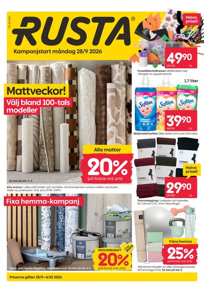 Rusta reklamblad i vecka 40 sida 1