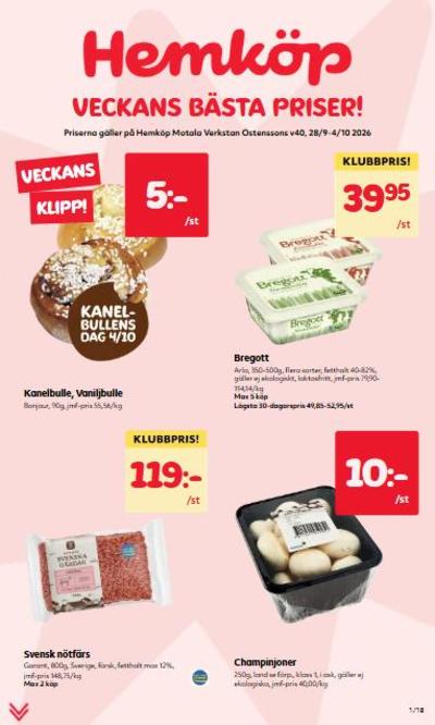 Hemköp reklamblad i vecka 40 sida 1