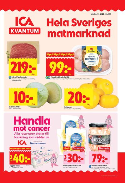 ICA Kvantum reklamblad i vecka 41 sida 1